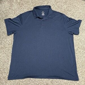 George Mens Polo Shirt 3XL Big Blue Heather Short Sleeve Casual Golf Stretch